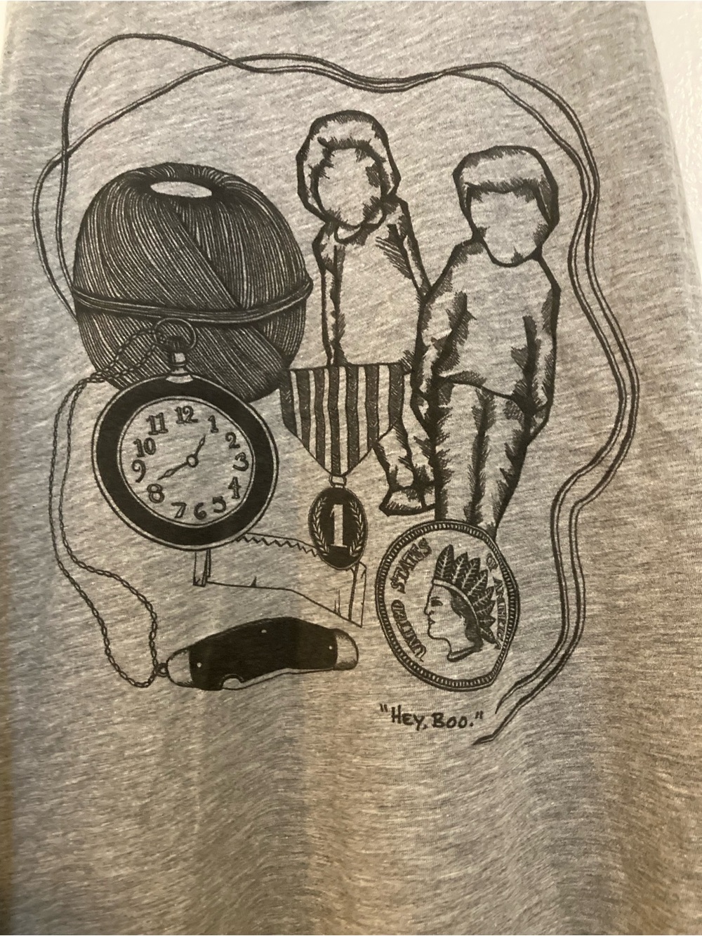 Out Of Print Clothing Gray Tank Top Hey Boo - To Kill A Mockingbird XL Worn Once